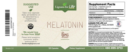 6mg Melatonin Label
